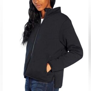 Three Dots Mid-Weight Women’s Black Quilted High Low Cozy Jacket Size L